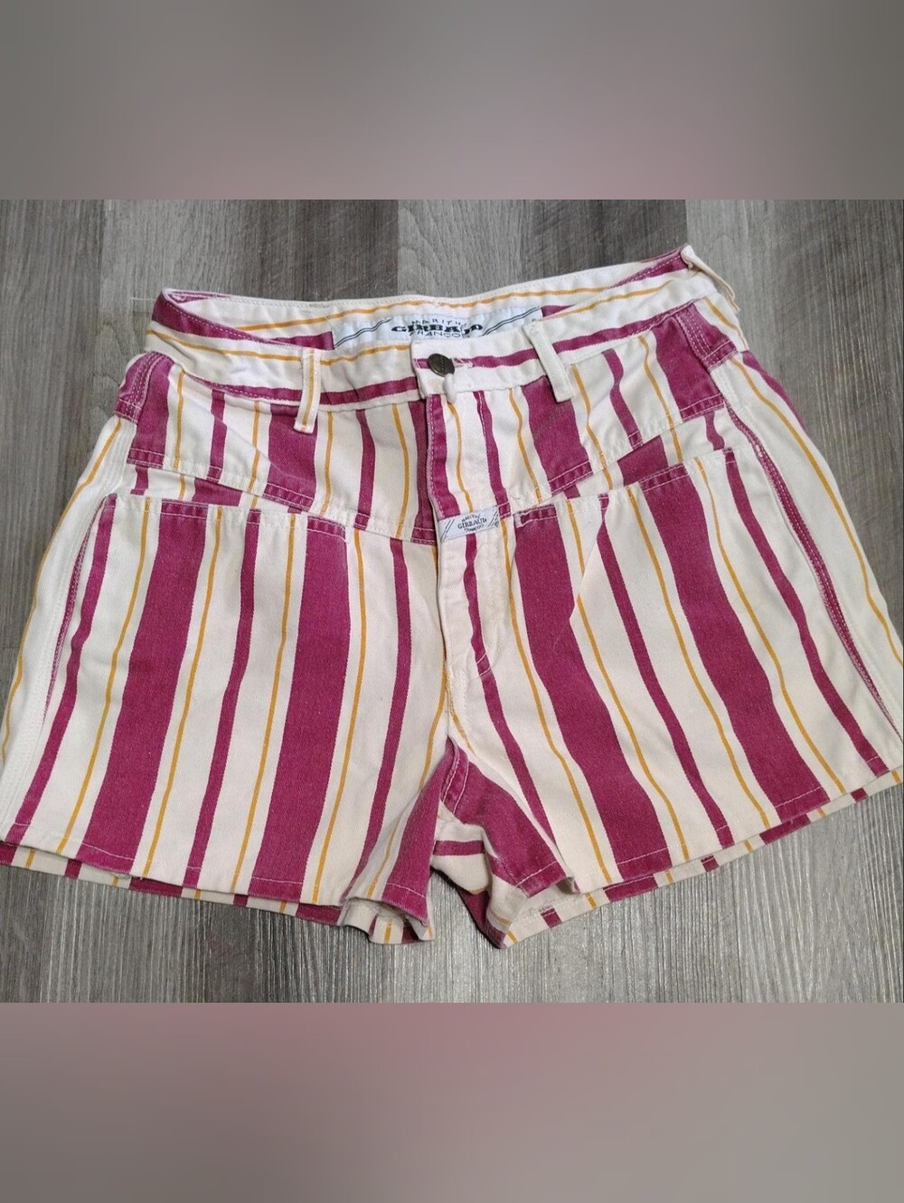 Vintage Marithe Francois Girbaud Jean  Striped Cotton Women's Shorts - Size 7/8